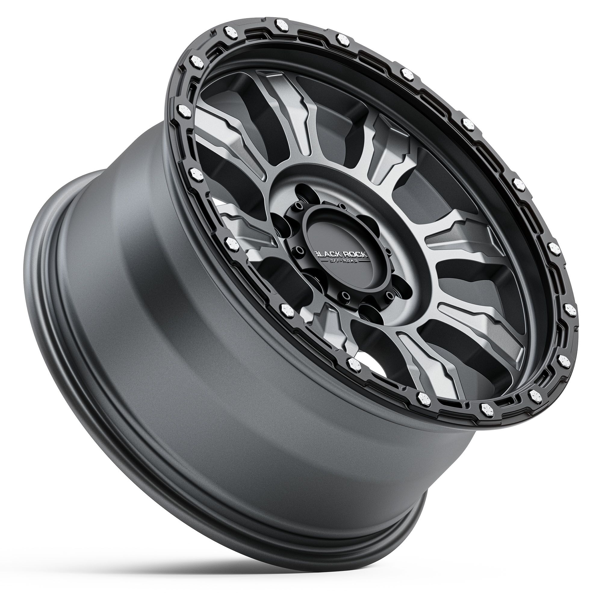 Black Rock Venture Gunmetal Grey Black Ring | 4x4 Off-Road Rims