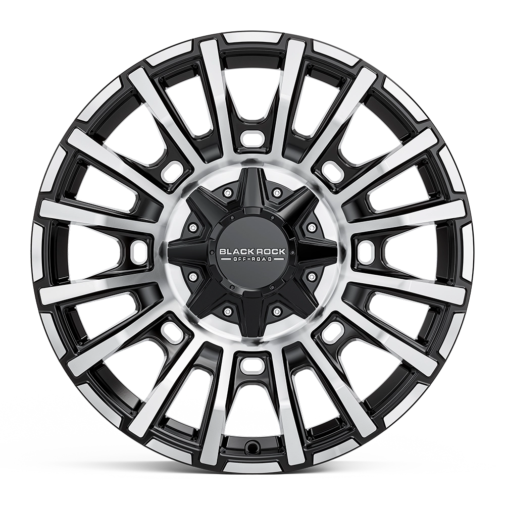 Black Rock Mayhem Gloss Black Machined | 4x4 Wheels GVM+ Upgrade