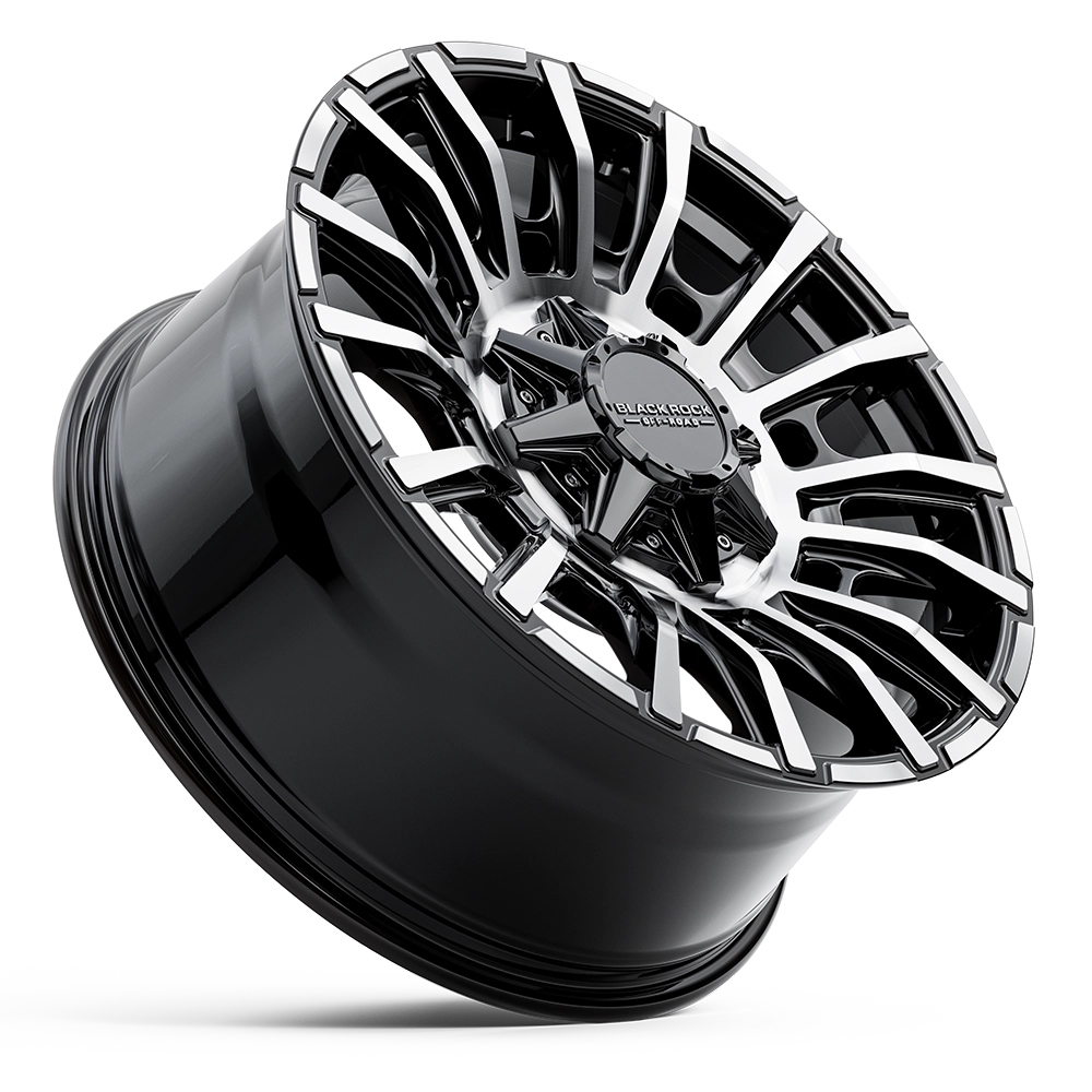 Black Rock Mayhem Gloss Black Machined | 4x4 Wheels GVM+ Upgrade