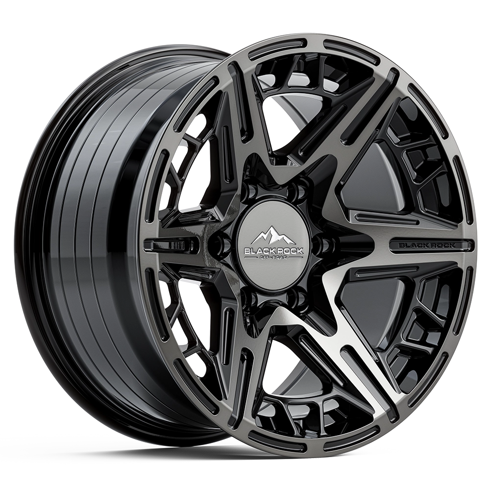 Black Rock Mayhem Gloss Black Machined | 4x4 Wheels GVM+ Upgrade